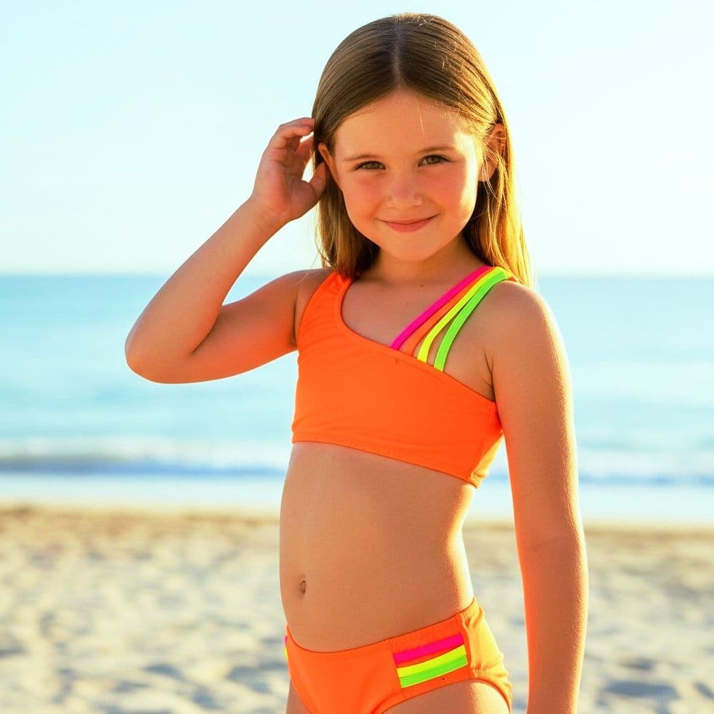 Biquíni infantil meninas 2 ao 16 Juvenil forrado piscina praia natação bikini feminino infantil UV50