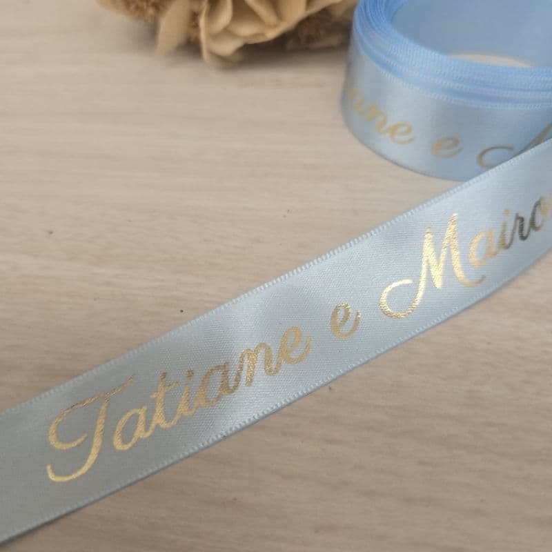 Fita de cetim personalizada 22mm (2,2cm) 20 metros logomarca, aniversários, datas comemorativas