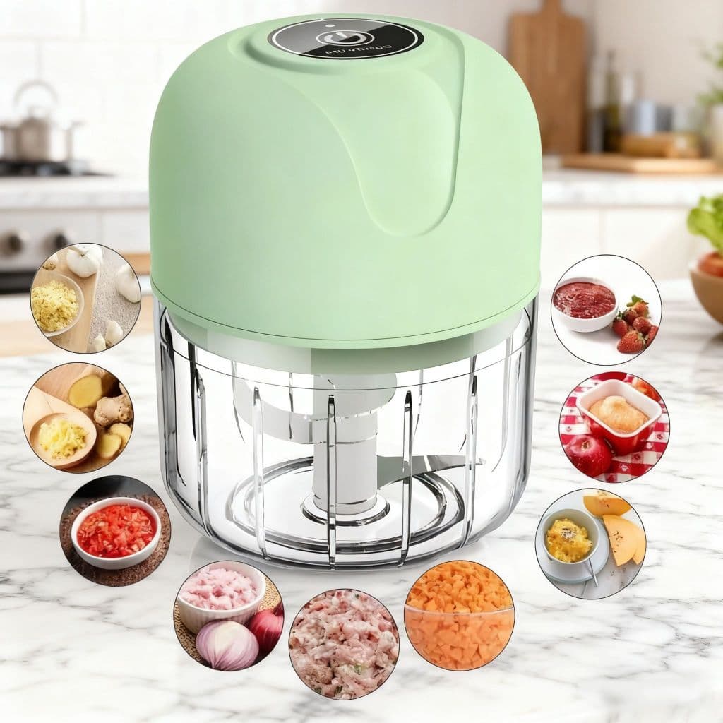 Mini Processador Triturador Sem Fio Elétrico 250ML De Alimentos Para Legumes Alho Gengibre Cebola Espremedor De Alho