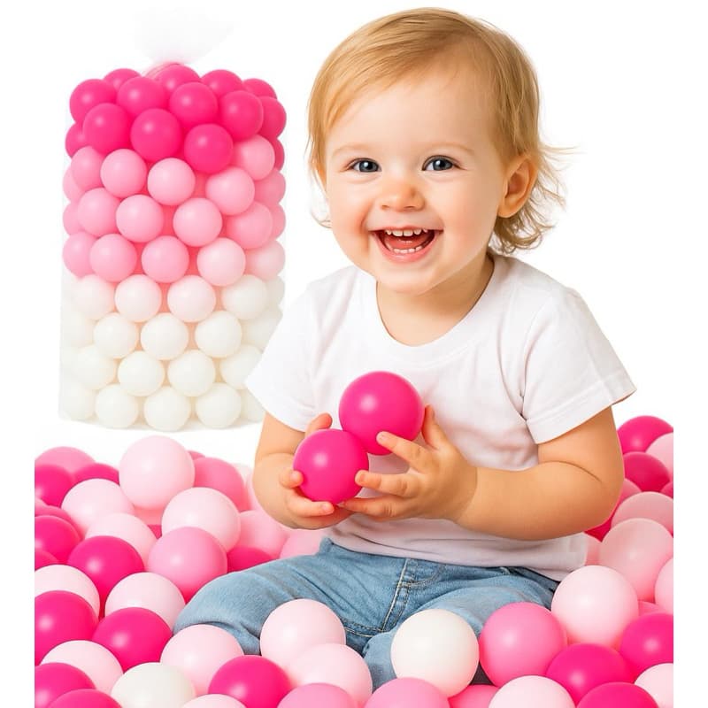 100 Unidades de Bolinha Plástica Colorida Rosa Pink e Branca Piscina Promoção 50, 100 e 200 Não Amassam