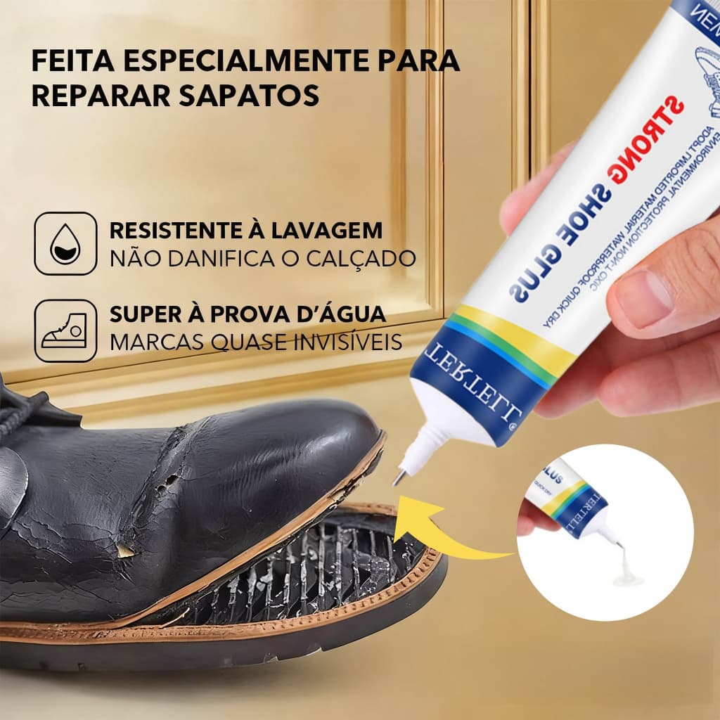 Cola Reparo Sapatos (60ml) – Adesivo Poliuretano Novo, Fortíssimo, À Prova D'água, Baixo Odor, Todos Tipos Calçados