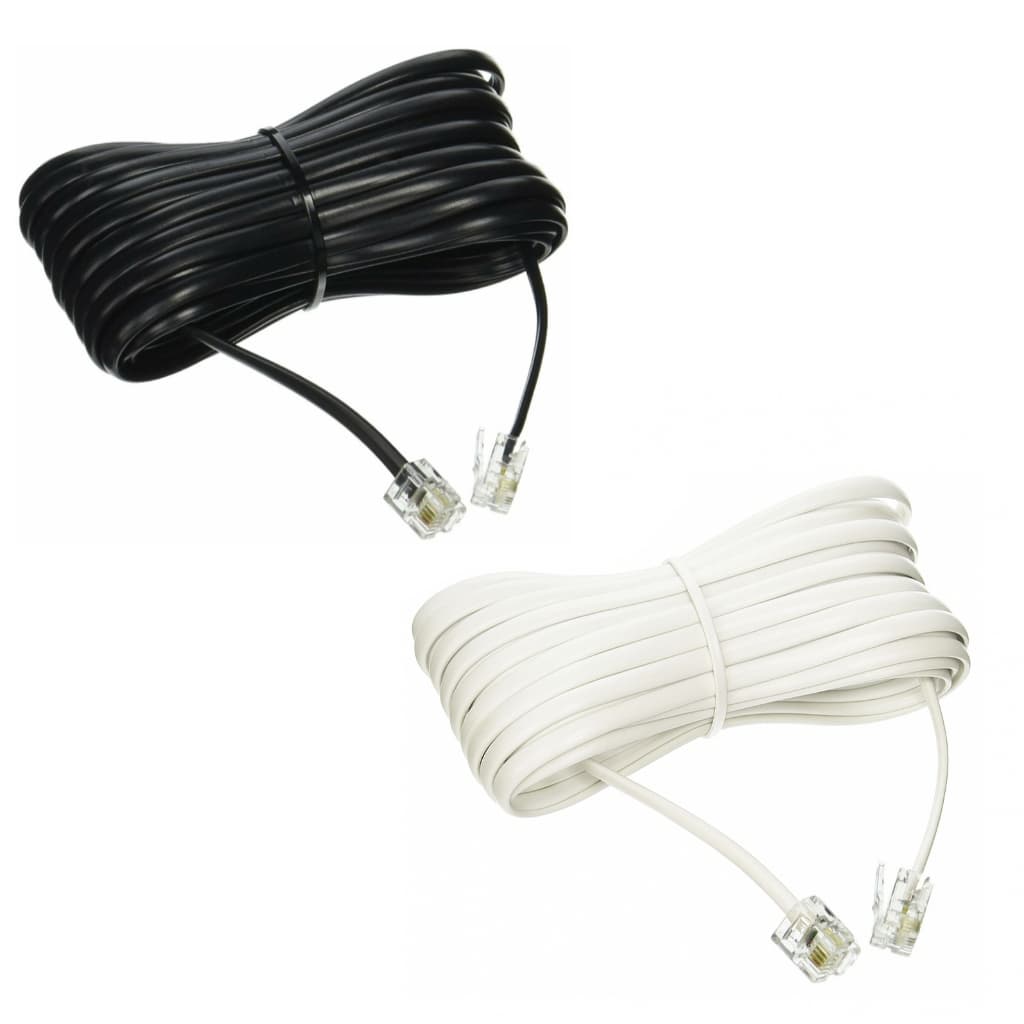 Cabo Fio Extensão Liso Para Telefone E Ramais 4 Vias Rj11 Cores - 10 Metros