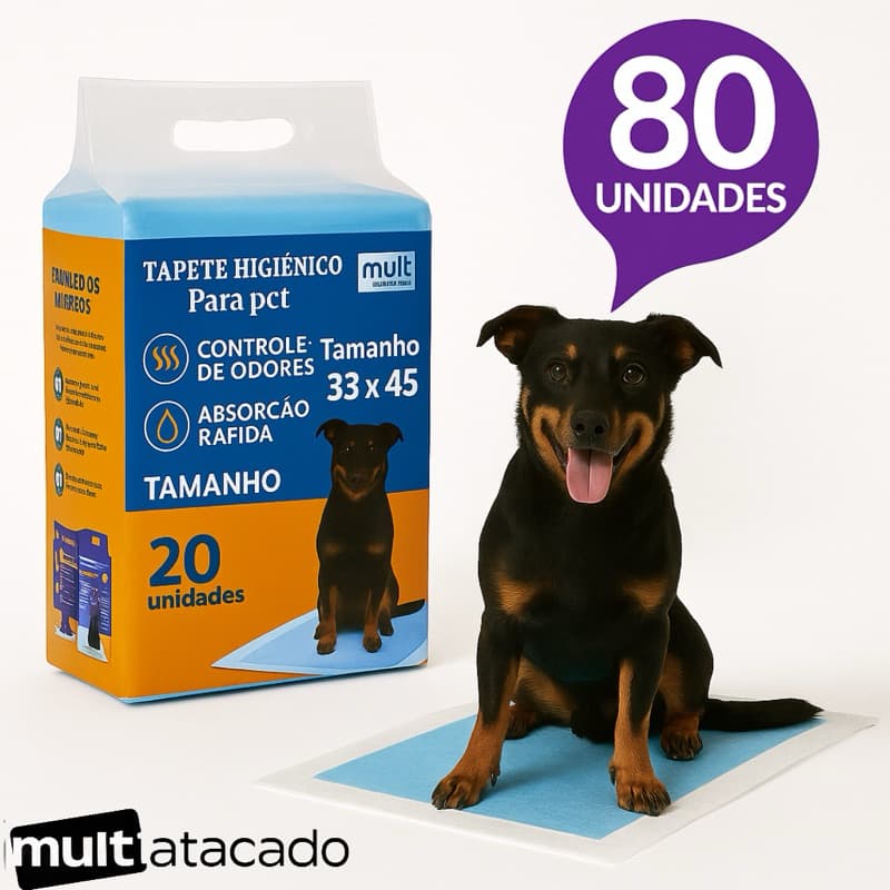 KIT até 80 UN Tapete Higiênico Espaço De Bicho  33x45 cm Envio Imediato