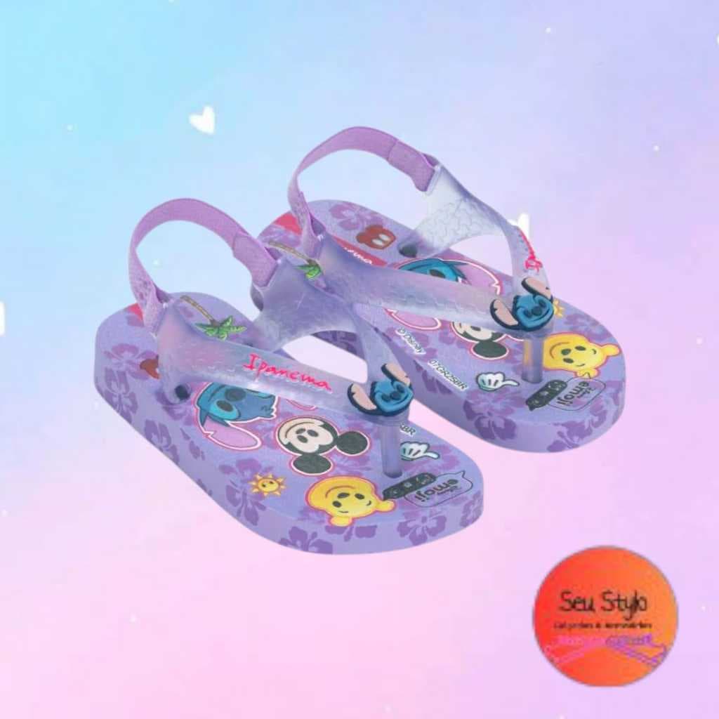 Chinelo Ipanema Infantil Baby Disney com elástico - Stitch