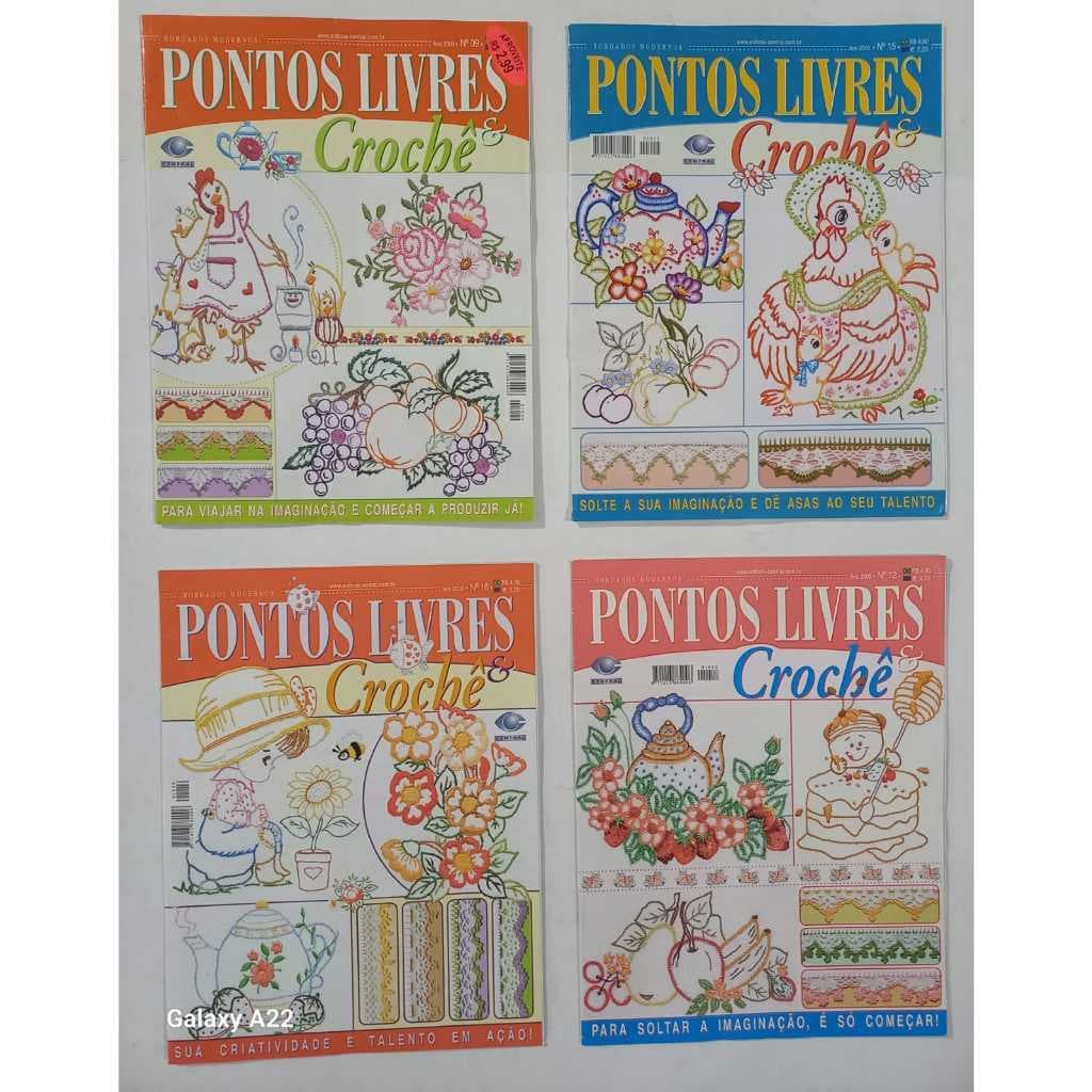 Kit 4 Revistas Pontos Livres & Crochê Editora CENTRAL