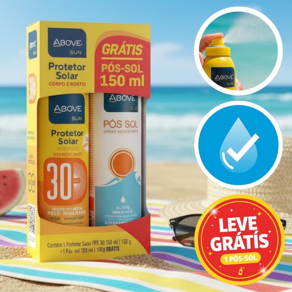 Kit Protetor Solar Spray 30 FPS e Pós-Sol Above Sun