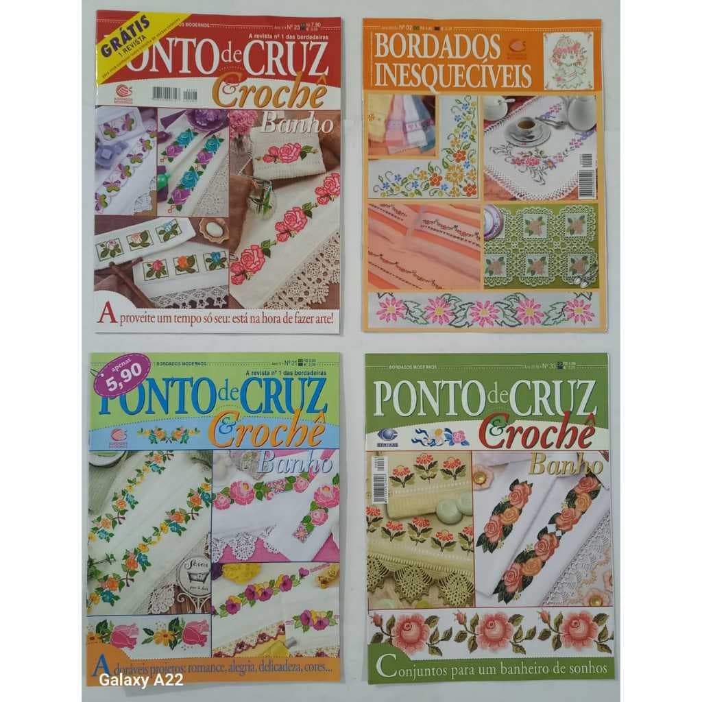 Ponto Cruz - 4 Almanaques De Ouro Gráficos Encantadores