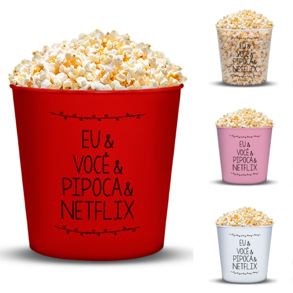Balde de Pipoca ECO Eu Você Pipoca & Netflix 3,5L