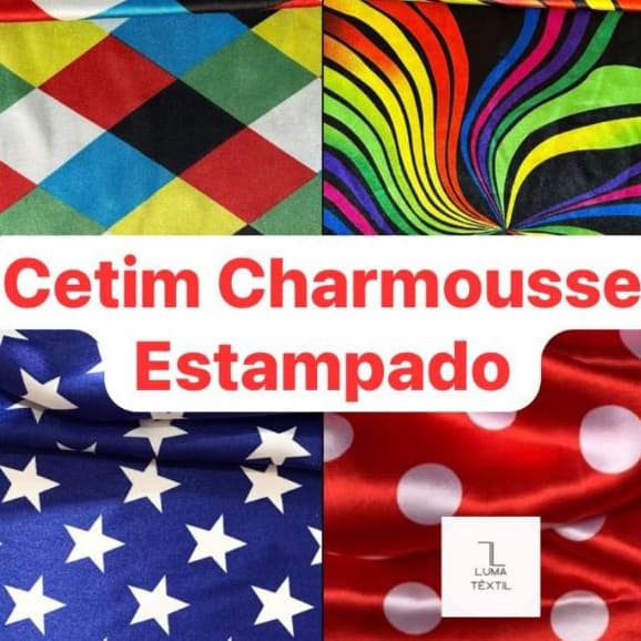2 Metros De Tecido Cetim Charmousse Estampado 2m x 1,50m