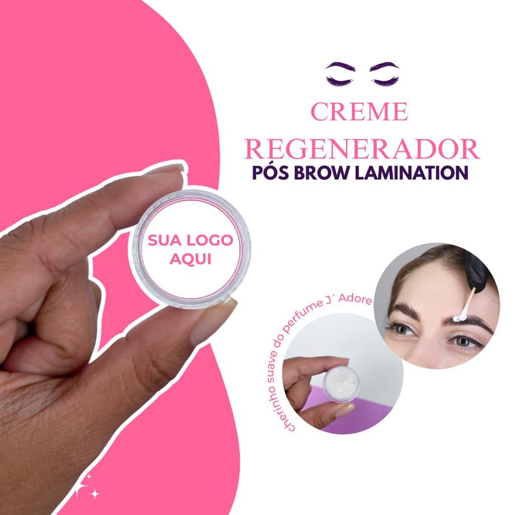 Kit Creme Regenerador de Sobrancelha Pós Brow Lamination com sua LOGO | Personalizado com sua logo | Natural e Vegano