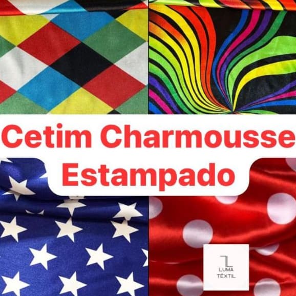 3 Metros De Tecido Cetim Charmousse Estampado 3m x 1,50m