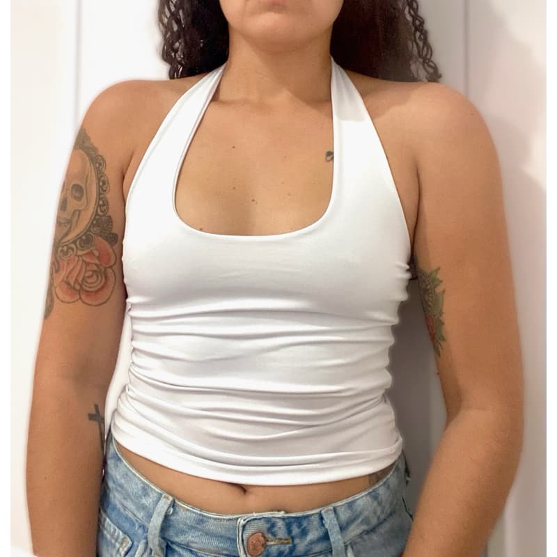 TOP TUBE CROPPED FRENTE ÚNICA FORRADO