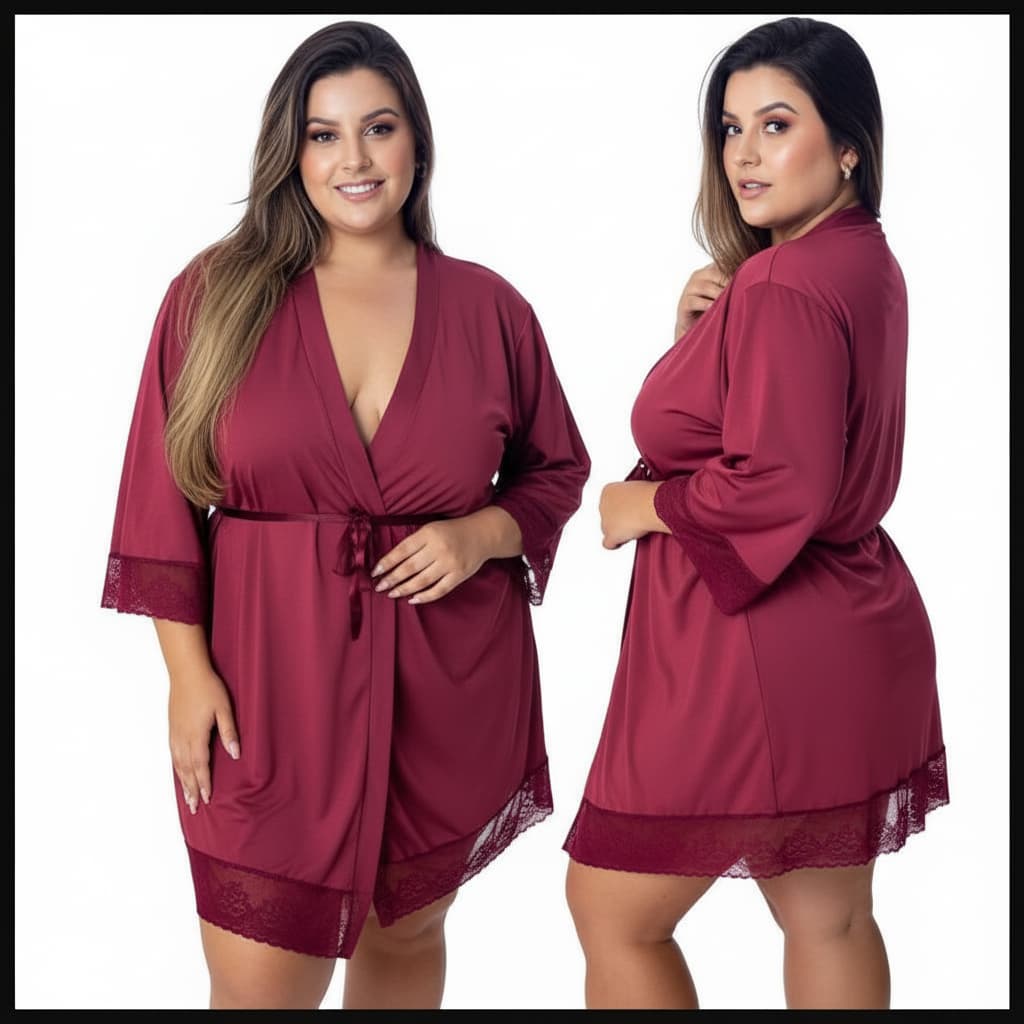 Robe Romantic Plus Size Luxo | Fluido Elegante Conforto Total
