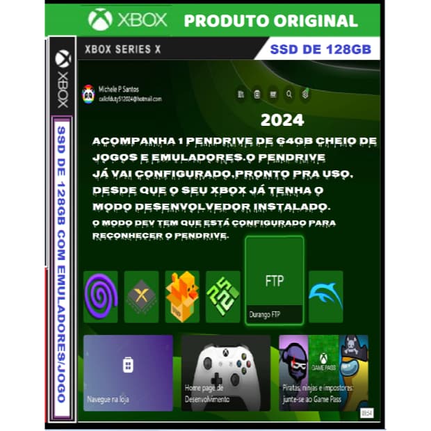 Pacote de Emuladores para Xbox Series S/X HD SSD de 128GB!!!
