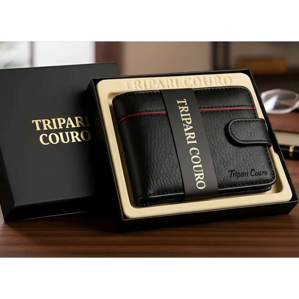 Carteira Masculina Couro Legítimo Premium Extra Macio Com Fecho Ref 957