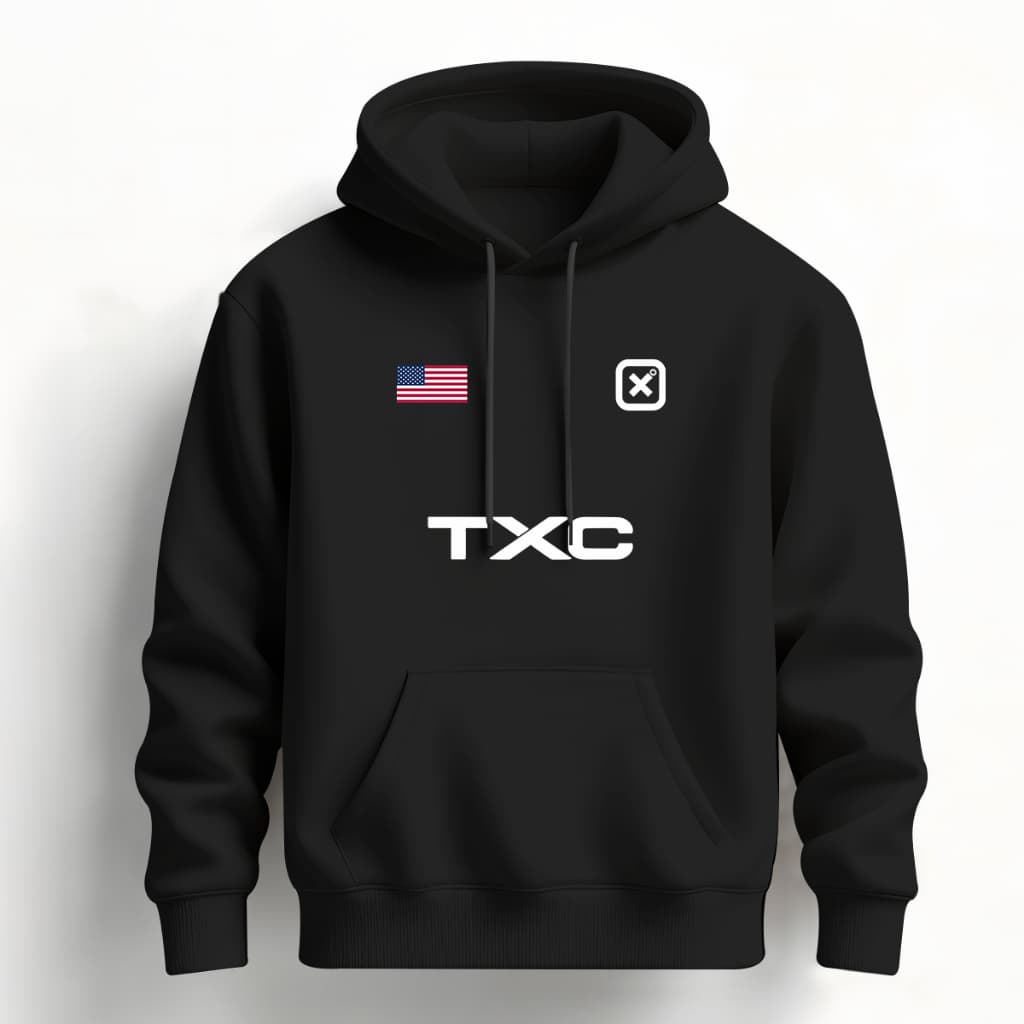 Blusa Moletom TXC Preto Canguru Premium Unissex Com Capuz 100% Algodao Varias Cores