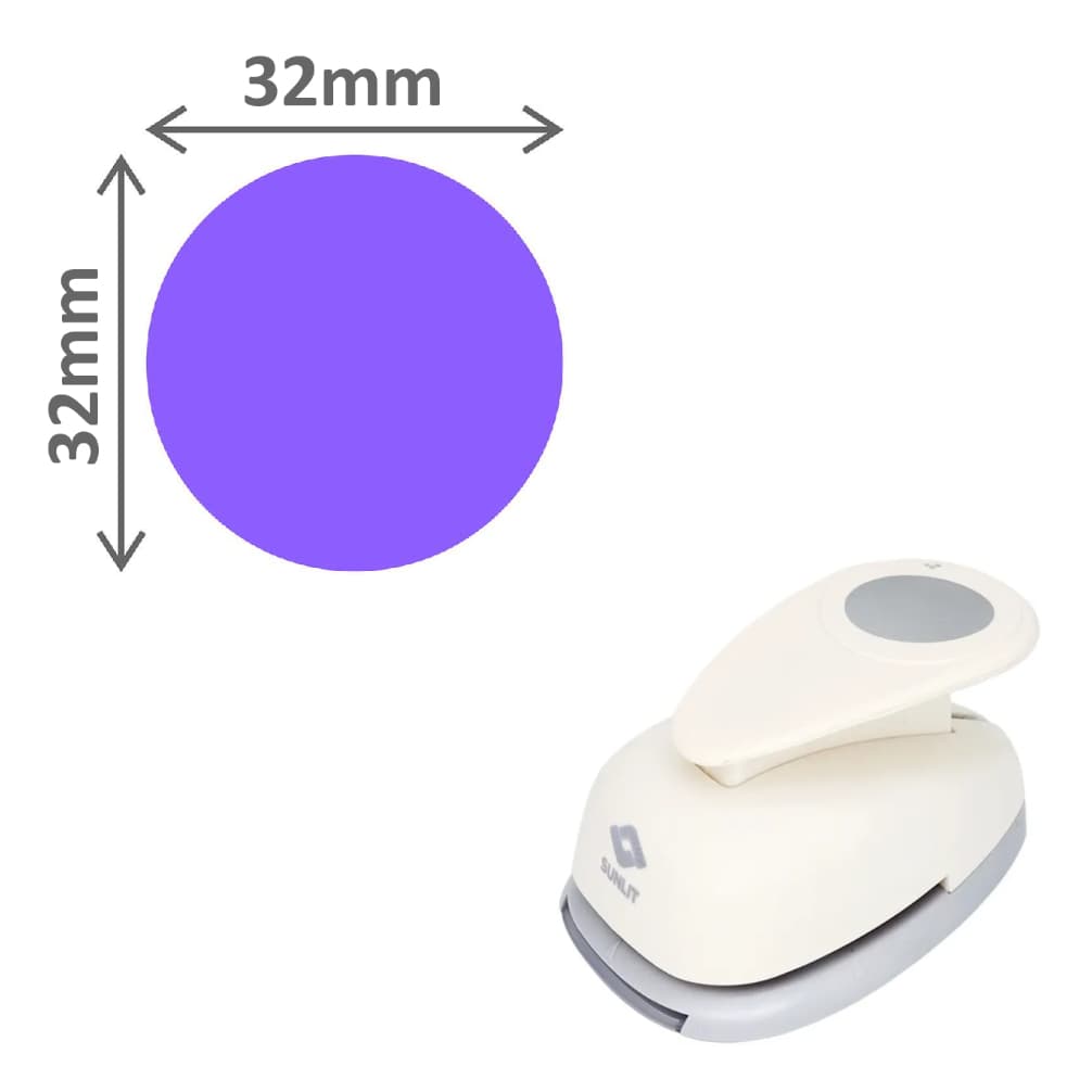 Furador Scrapbook Gigante Para Papel Circulo Liso 3,2cm (32mm) - Sunlit