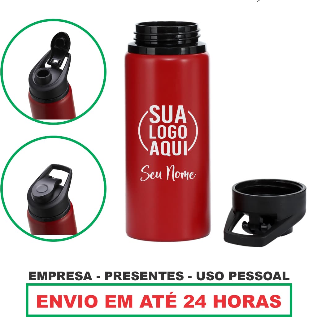 Garrafa Squeeze Alumínio Academia Personalizado Nome 600ml