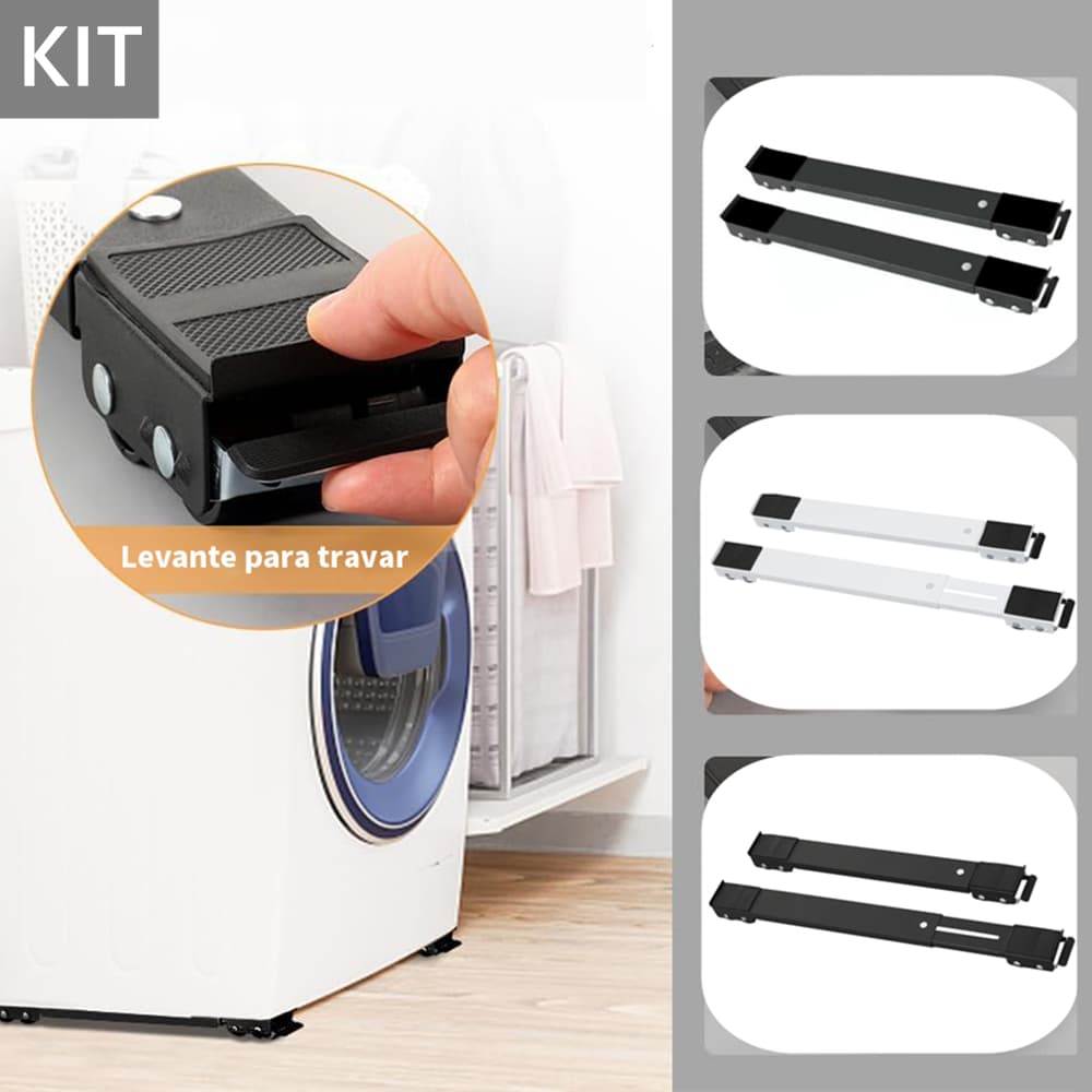 Suporte de Base com Rodinha Geladeira Movedor Móveis Fogāo e Máquina de Lavar Lousa Base Carrinho até 200kg Rodas