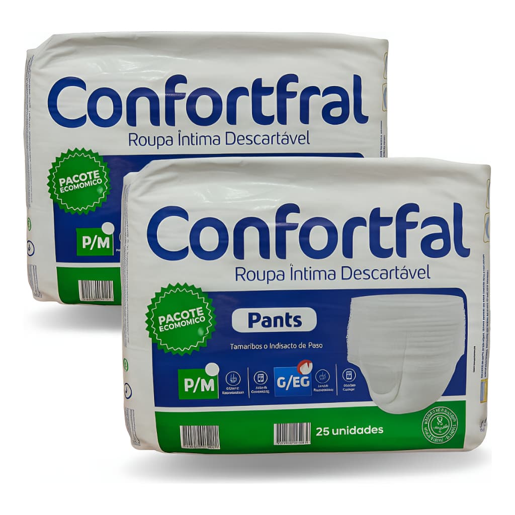 KIT 2 Pacotes Fraldas Geriátrica calcinha/cueca confortfral Pants 52 Unidades