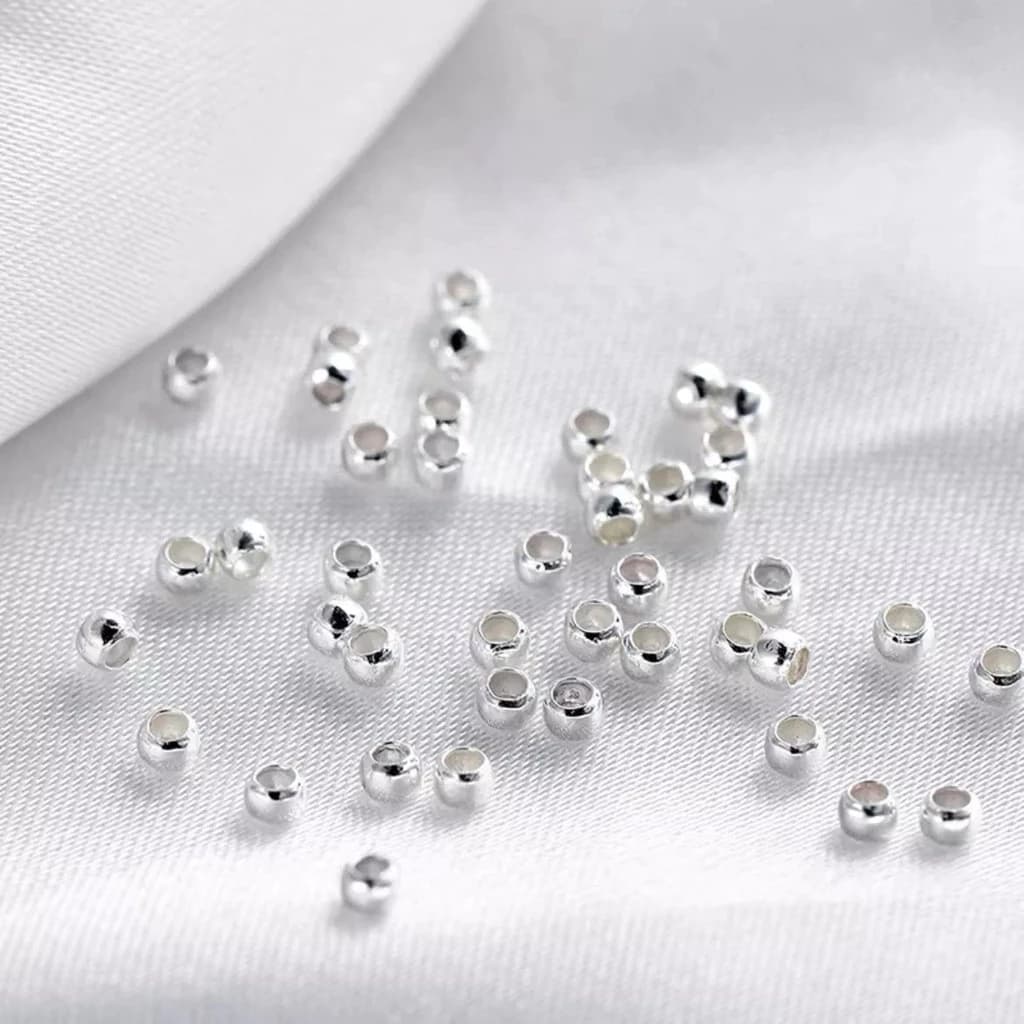 500 Pcs Misangas Terminal Fix Ball Metal Dourado/prata 2.5mm