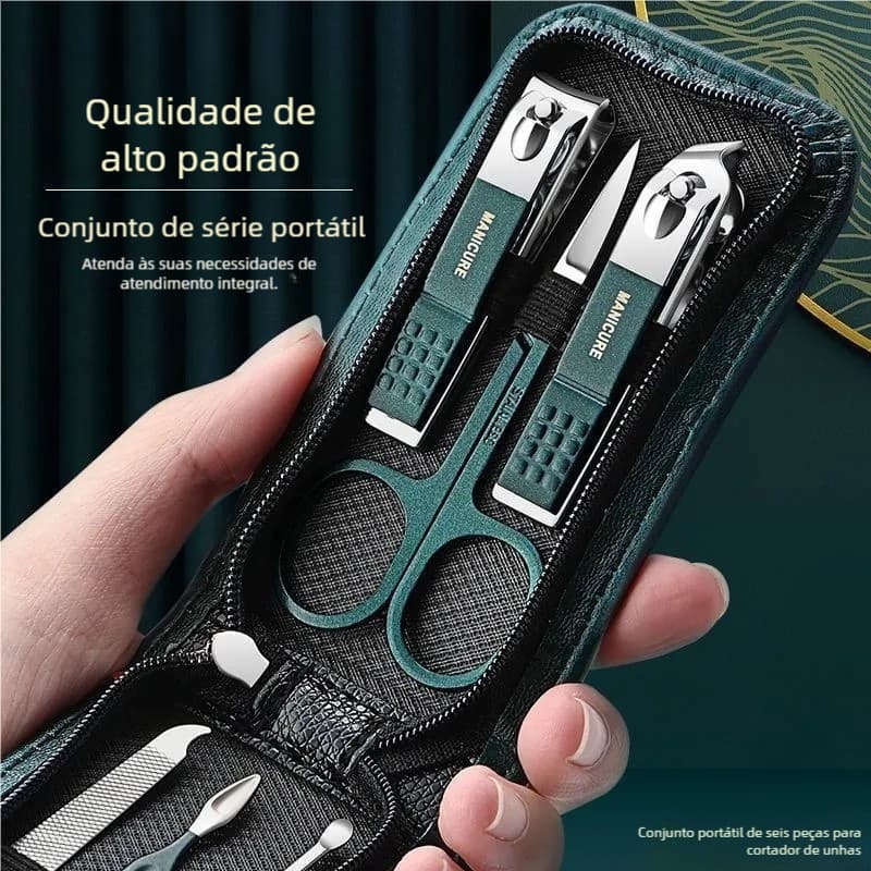 Alemanha 6 Pcs Clipper Preto – Kit Manicure Pedicure Luxury