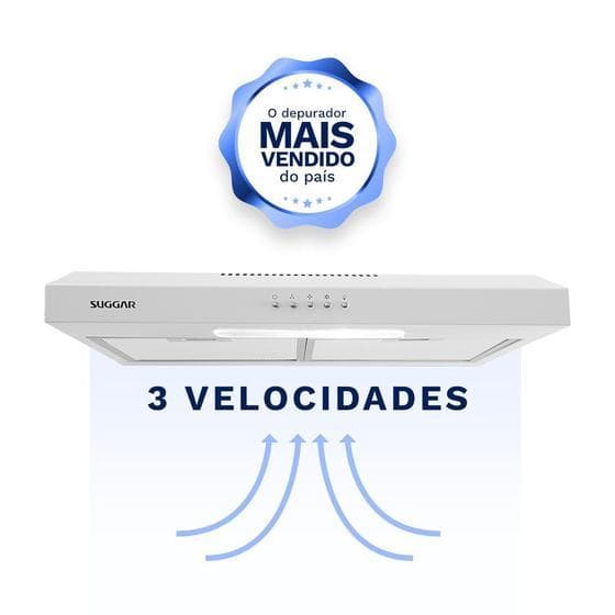 Depurador e Exaustor de Ar Suggar Slim 60 Cm Dps16 Branco