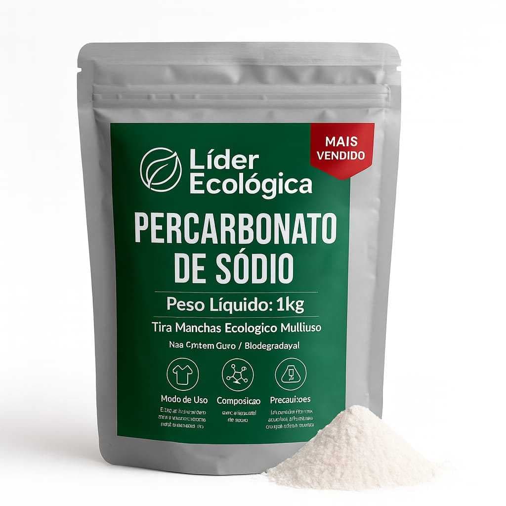 Percarbonato de Sódio 100% Puro 1Kg Alvejante Multiuso Limpa Roupas Brancas e Coloridas