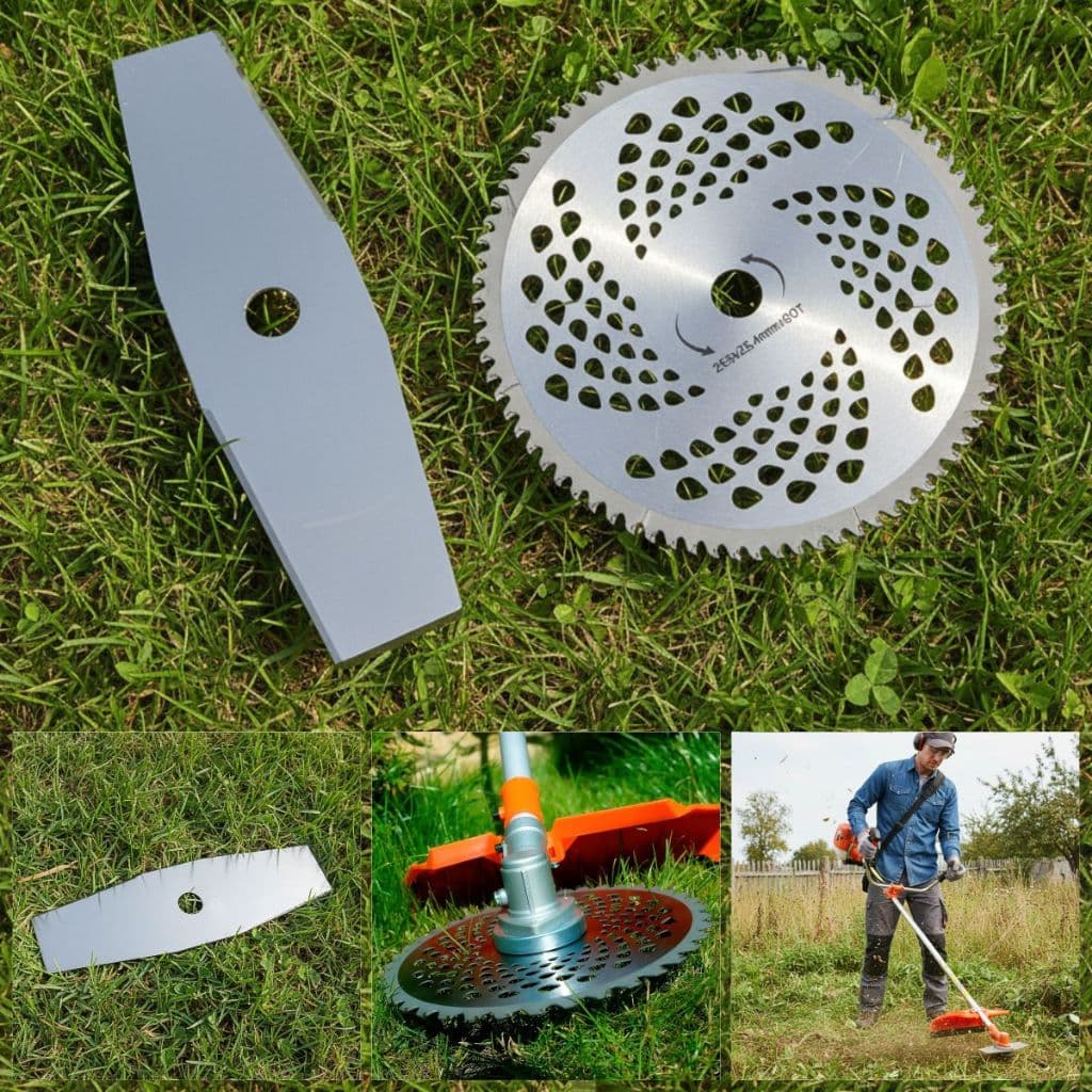 Kit Lamina Para Roçadeira Facão 2 Pontas + Disco 80 Dentes