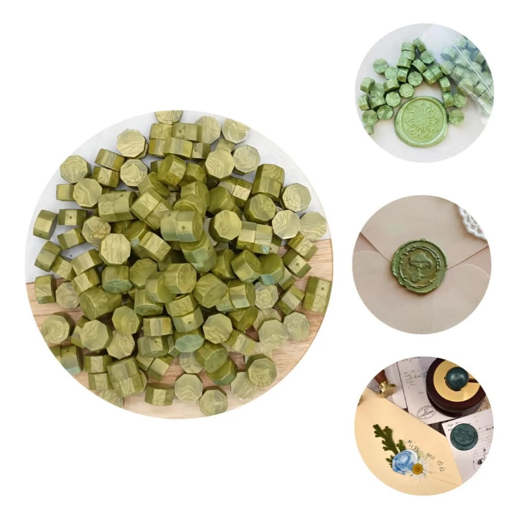 Cera para lacre com sinetes - 100 unidades por embalagem | Carimbo retrô