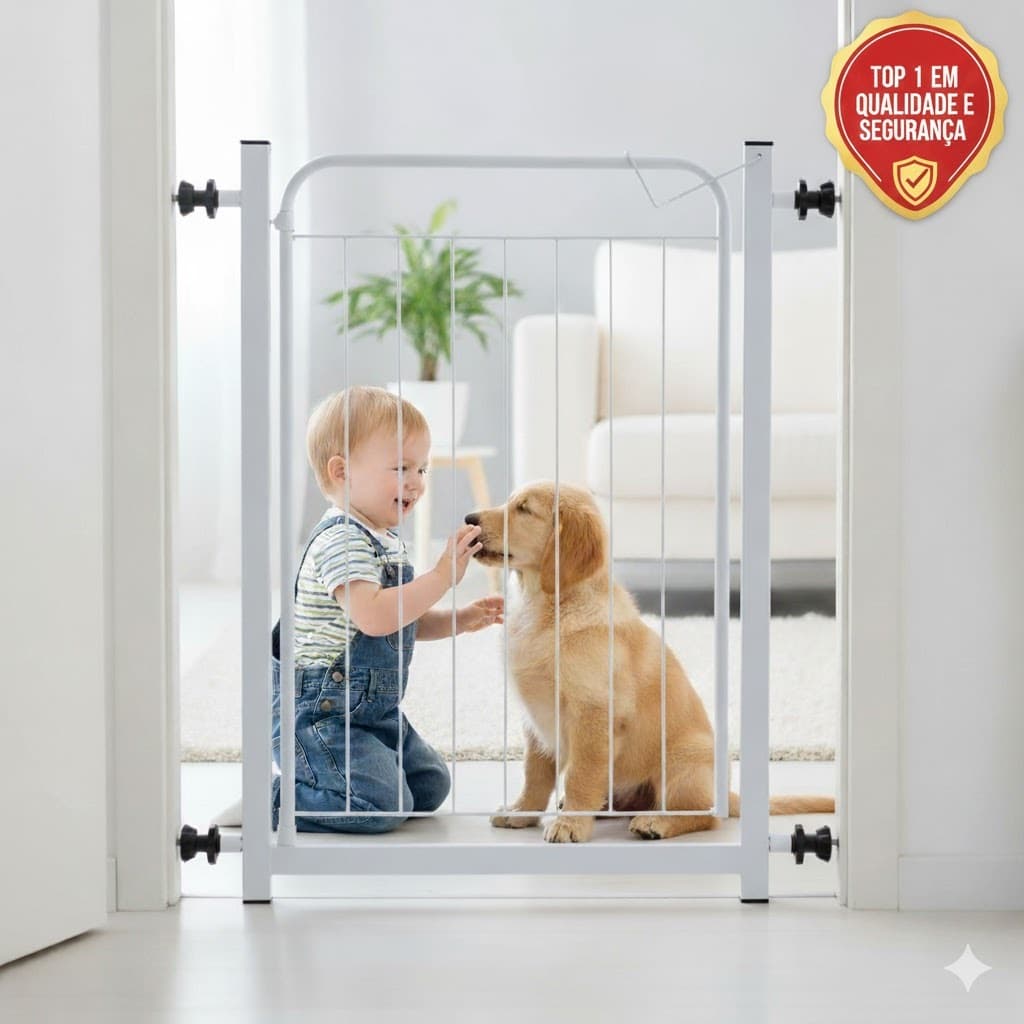 Portão Pet Criança Segurança Casa Prático Adaptável Cachorro Grande Promoção