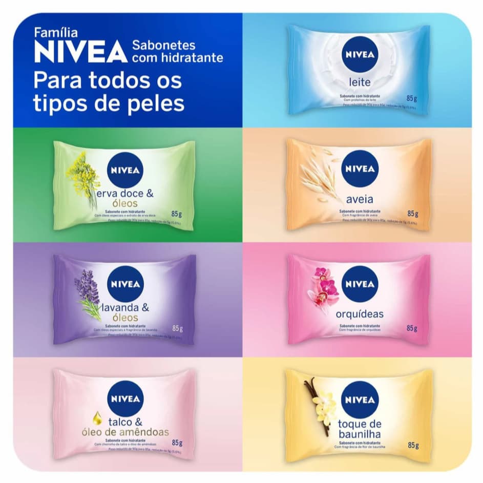 Kit 12 Unidades Sabonete em Barra 85g Nivea