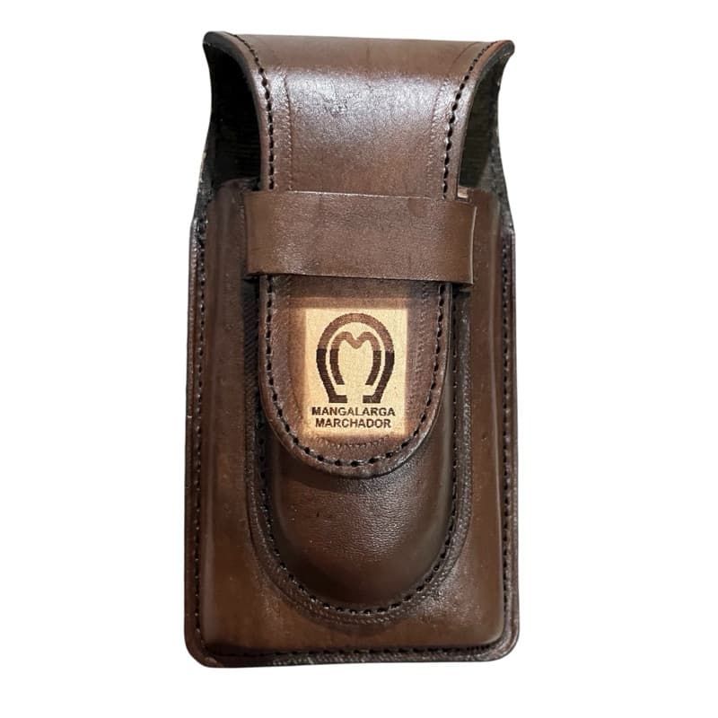 Capa de Celular e Bainha Protetora para Canivete 2 em 1 de Couro Tamanho Único
