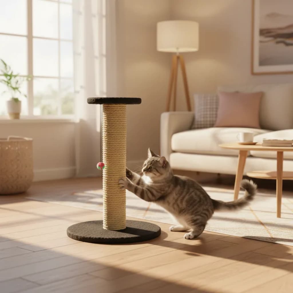 Arranhador Para Gatos REFORÇADO 60cm Arranhador de Gato com Brinquedo Interativo BASE ESTÁVEL