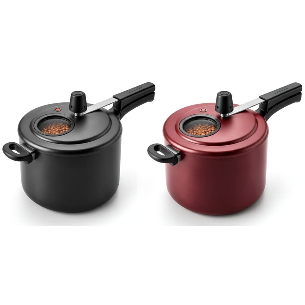 Panela de Pressão com 4,5 Litros + Revestimento Antiaderente de 6 Camadas, Tampa Com Visor de Vidro Transparente Premium