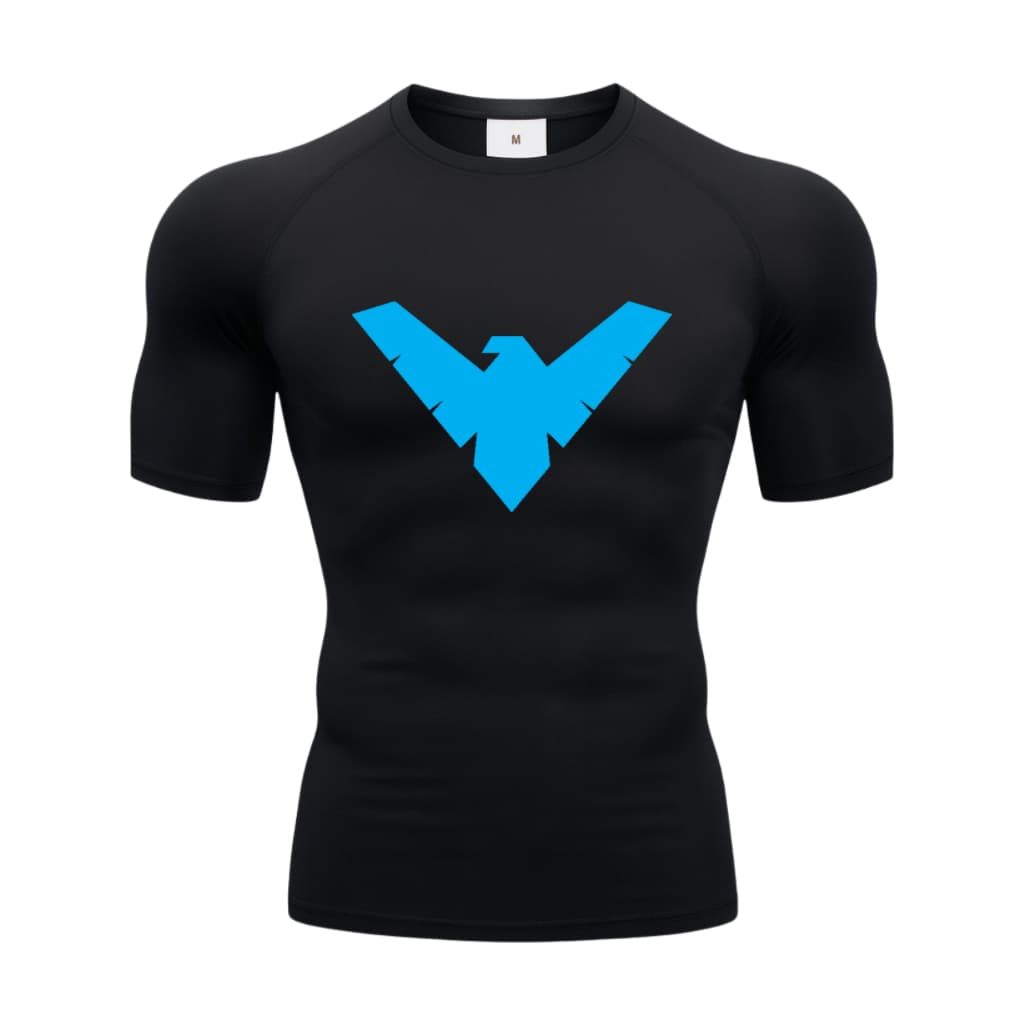 Camisa De Compressão Asa Noturna Masculina Rash Guard Treino Ginástica Camiseta Esportiva