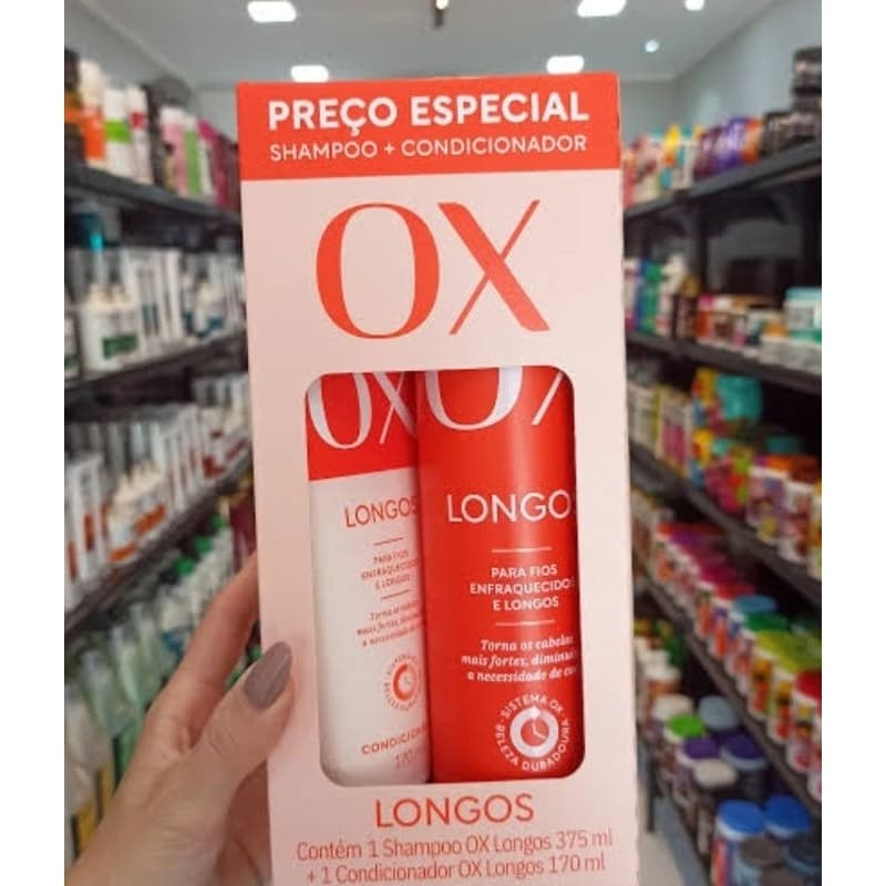 Kit Ox Longos Shampoo 375 ml e Condicionador  170 ml.