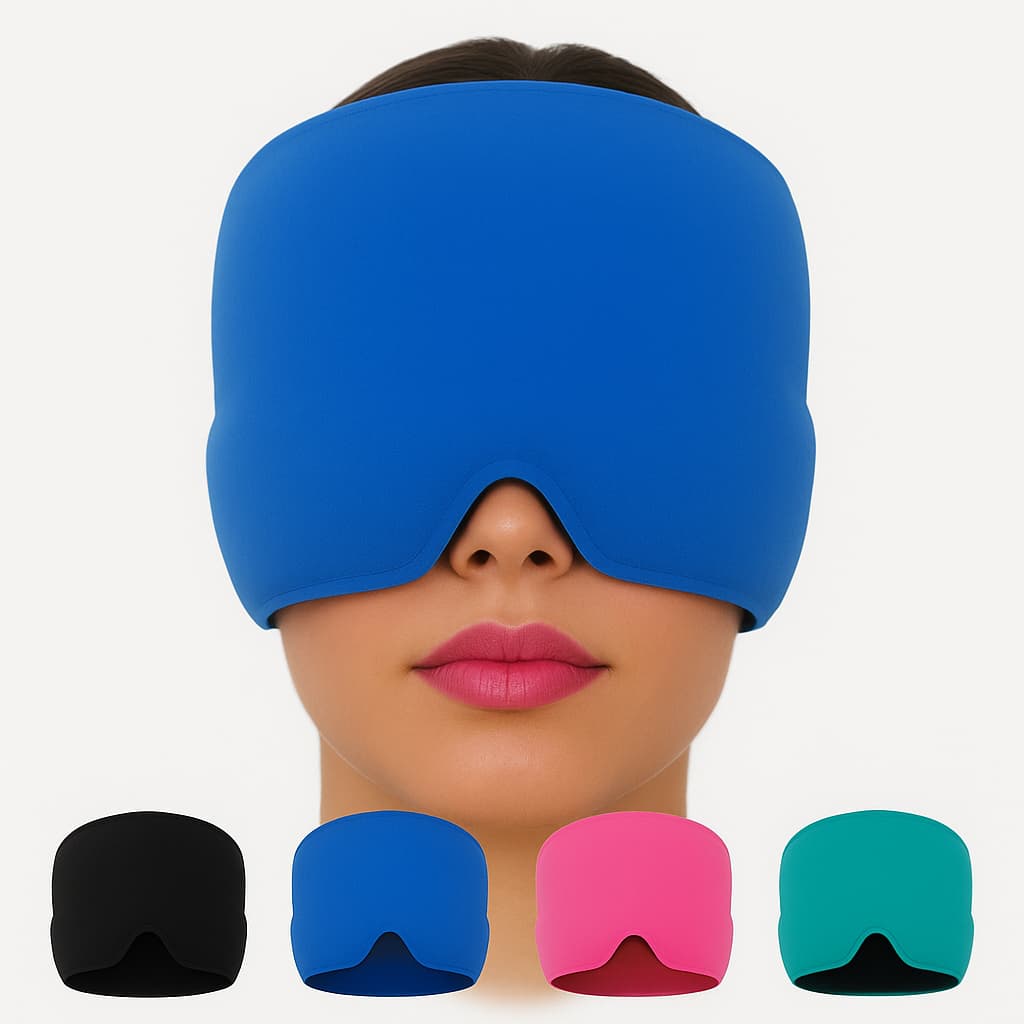 Touca Térmica Máscara Tapa Olho Anti Stress Dor De Cabeça Enxaqueca Sinusite Descanso Dormir