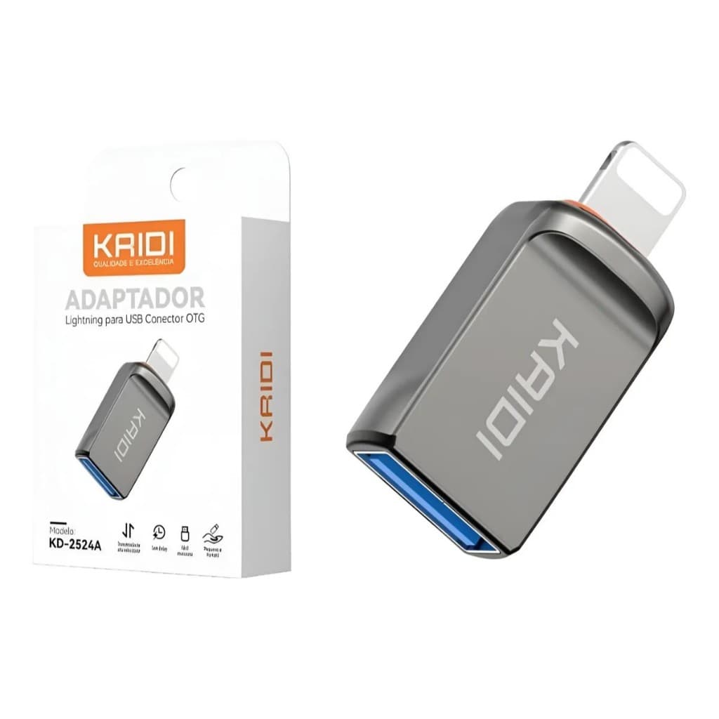 Adaptador iPhone iOS OTG USB Transferência de Dados 3.0 Kaidi