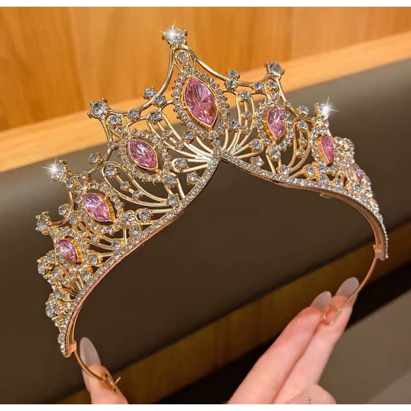 Coroa Princesa Noiva Debutante - Coroa de Metal com Cristais