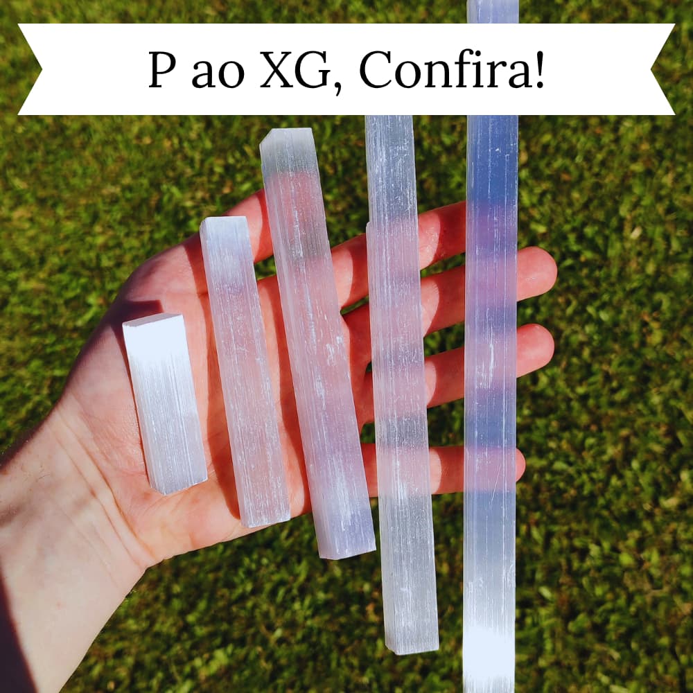 Bastões/Varinhas de Selenita | P ao XG | Cristal de Limpeza | Pedra Natural