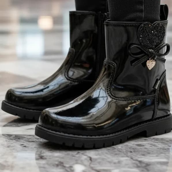 Bota Infantil Ortopasso Love Menina Verniz Feminino Feminina Blogueirinha Blogueira Coturno Inverno