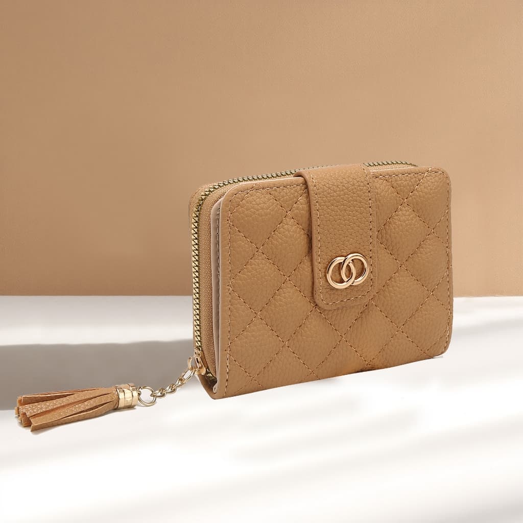 Carteira feminina media com pompom porta cartões documentos e moedas presente LR026