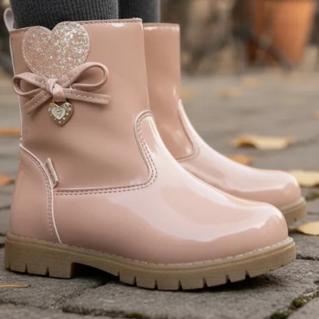 Bota Infantil Menina Fashionista Verniz Feminina Blogueirinha Blogueira Coturno Inverno Fashion