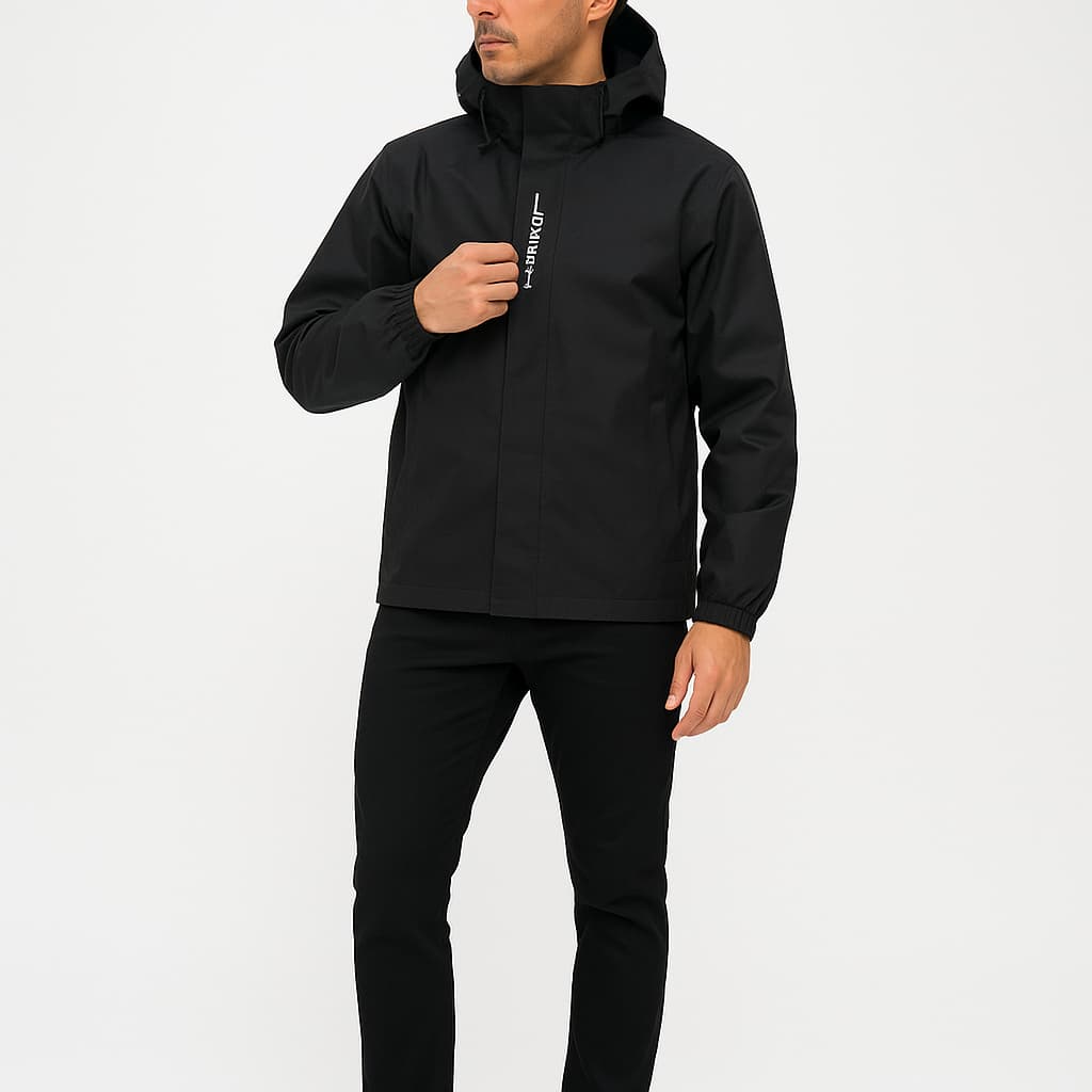 JAQUETA MASCULINA CORTA VENTO PRETA IMPERMEÁVEL Jaqueta de chuva para motociclistas, unissex