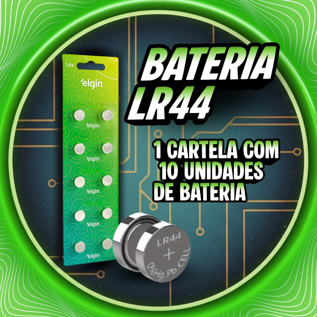 Elgin LR44/A76/LR1154/AG13  1,5 V Cartela c/ 10 Elgin (Escolha a quantidade)