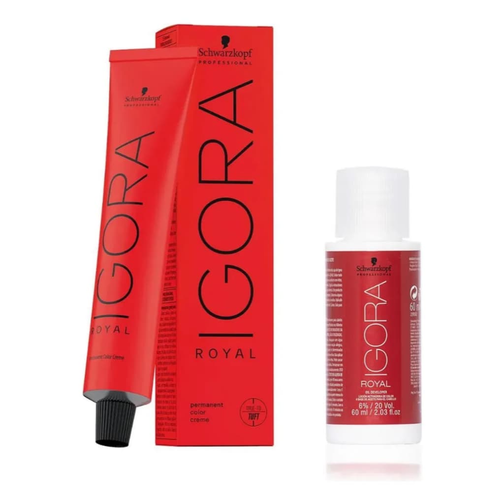 Kit Igora Royal Coloração Tinta Schwarzkopf + Ox 20 Vol 60ml