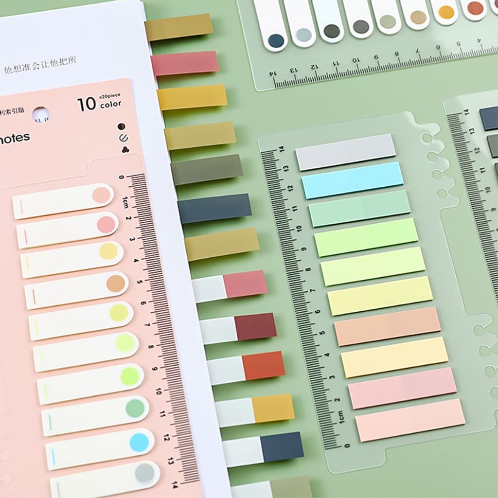 Marcador de Página Notas Adesivas C/ Marcador De Régua Marcador De Página Livro