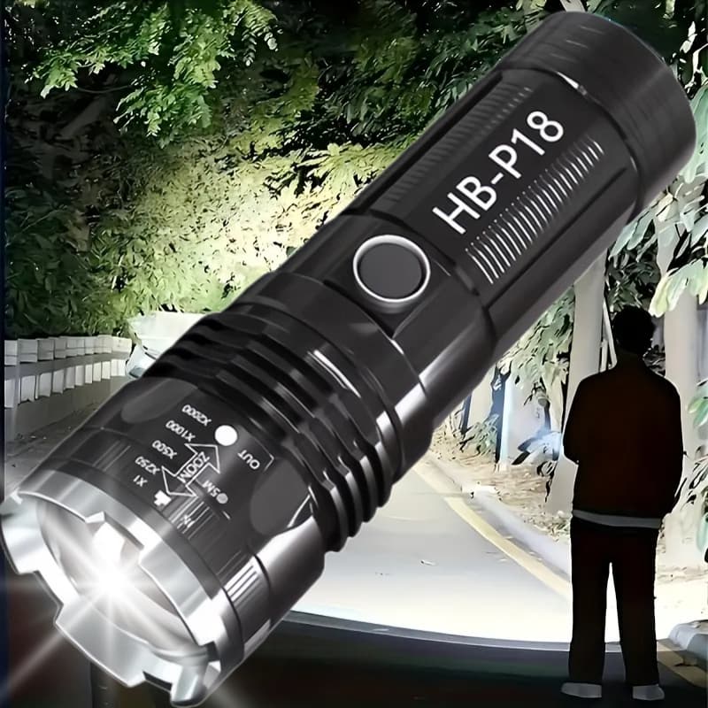 Lanterna Laser Branco dois modos Alta Potência 4500mAh Zoom Telescópico 3km Ultra-Longo Alcance