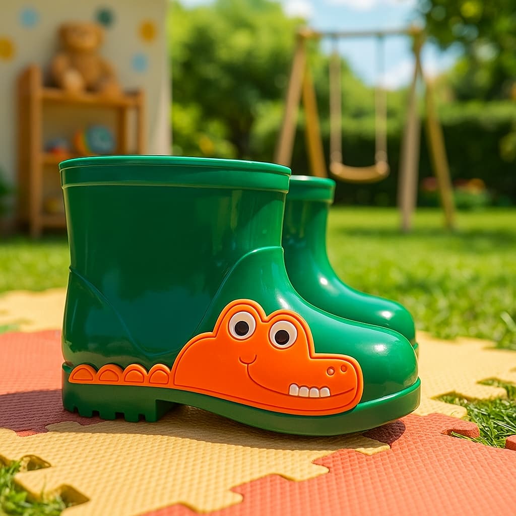 Galocha Bota jacare Infantil Menino Dinossauro Foguete Masculina Cor Leve Confortável Impermeável